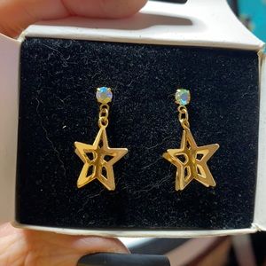 Avon Crystal and Star Dangle Earrings